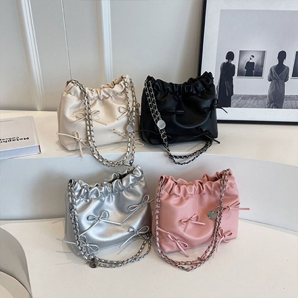 GIRLS GOOB] Women's Mini Ribbon Chain Shoulder Bag